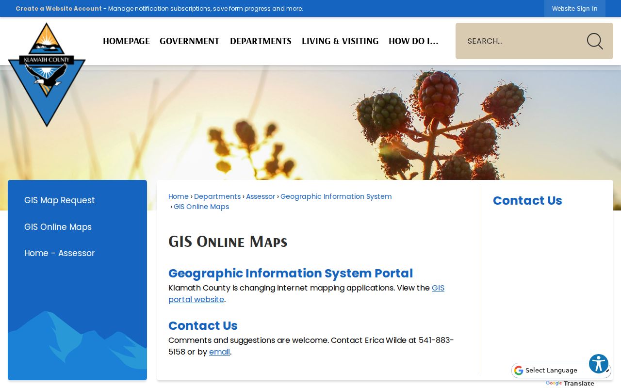 Klamath Falls residents directory County GIS maps transition