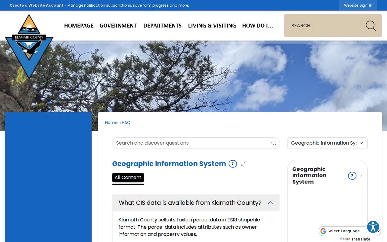 Klamath Falls neighbors Klamath County GIS FAQ